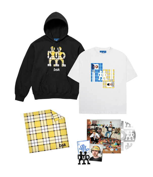 BSK BLACK DUO HOODIE + ID TEE + CHUSTA YELLOW + CD